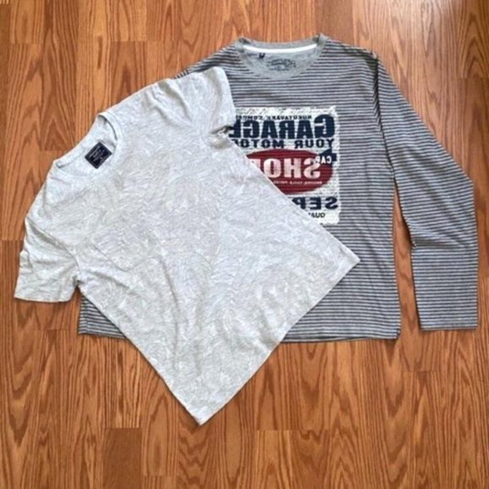 💖MEGA SALE💖 Abercrom & Fitch MCG Men’s 2T-Shirts ALSU00322 Grey Cotton Set